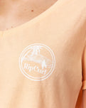 The Rip Curl Womens Re Entry V-Neck T-Shirt in Light Peach