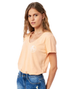 The Rip Curl Womens Re Entry V-Neck T-Shirt in Light Peach