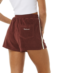 The Rip Curl Womens Revival Terry Shorts in Plum