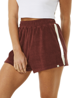 The Rip Curl Womens Revival Terry Shorts in Plum