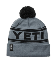 The Yeti Mens Retro Beanie in Grey & Black