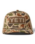 The Yeti Mens Logo Full Camo Trucker Cap in Brown Camo