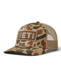 The Yeti Mens Logo Full Camo Trucker Cap in Brown Camo