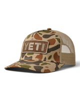 The Yeti Mens Logo Full Camo Trucker Cap in Brown Camo