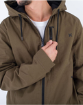 The Hurley Mens Milestone Fleece Jacket in Olive