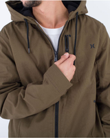 The Hurley Mens Milestone Fleece Jacket in Olive