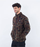 The Hurley Mens Juniper Reversible Fleece Jacket in Olive