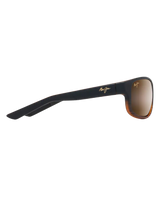 The Maui Jim Kaiwi Channel Polarised Wrap Sunglasses in Dark Brown Stripe & HCL Bronze