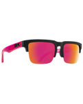 The Spy Helm 5050 Sunglasses in Soft Matte Black Translucent Pink & HD Plus Grey Green with Pink Spectra Mirror