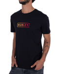 The Hurley Mens Boxed Logo T-Shirt in Black