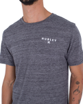 The Hurley Mens Cross Breeze T-Shirt in Charcoal Heather