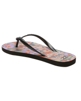 Dama Flip Flops in Black & Pink