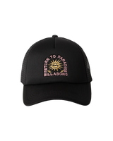 The Billabong Womens Across Waves Trucker Cap in Black Pebble