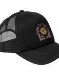 The Billabong Womens Across Waves Trucker Cap in Black Pebble