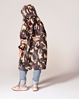 The Rain Kiss Girls Kids Poncho in Jungle Camo