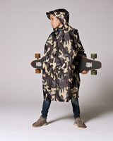 The Rain Kiss Girls Kids Poncho in Jungle Camo