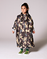 The Rain Kiss Girls Kids Poncho in Jungle Camo