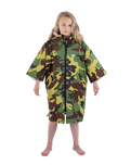 The Dryrobe Kids Advance Short Sleeved Dryrobe (2022) in Camo & Grey