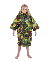 The Dryrobe Kids Advance Short Sleeved Dryrobe (2022) in Camo & Grey