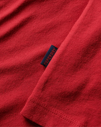 The Superdry Mens Essential Logo Embroidery T-Shirt in Cranberry Crush Red