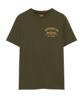 The Superdry Mens Workwear Flock Graphic T-Shirt in Khaki Marl