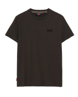 The Superdry Mens Essential Logo Embroidered T-Shirt in Vintage Black