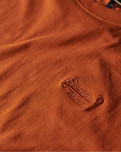 The Superdry Mens Essential Logo Embroidered T-Shirt in Mojave Orange