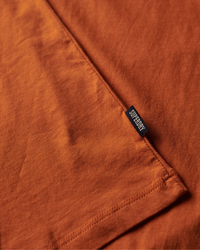 The Superdry Mens Essential Logo Embroidered T-Shirt in Mojave Orange