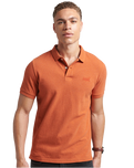 The Superdry Mens Classic Pique Polo Shirt in Rust Orange Marl