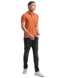 The Superdry Mens Classic Pique Polo Shirt in Rust Orange Marl