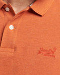 The Superdry Mens Classic Pique Polo Shirt in Rust Orange Marl