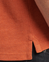 The Superdry Mens Classic Pique Polo Shirt in Rust Orange Marl