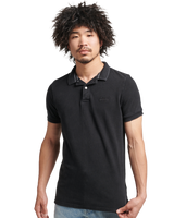 The Superdry Mens Vintage Destroyed Polo Shirt in Black