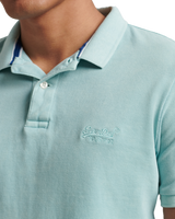 The Superdry Mens Vintage Destroyed Polo Shirt in Fresh Mint