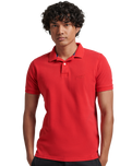 The Superdry Mens Vintage Destroyed Polo Shirt in Rouge Red