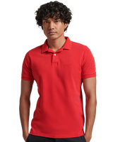 The Superdry Mens Vintage Destroyed Polo Shirt in Rouge Red