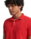 The Superdry Mens Vintage Destroyed Polo Shirt in Rouge Red