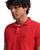 The Superdry Mens Vintage Destroyed Polo Shirt in Rouge Red