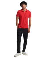 The Superdry Mens Vintage Destroyed Polo Shirt in Rouge Red