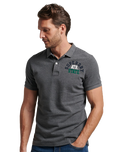 The Superdry Mens Superstate Polo Shirt in Rich Charcoal Marl