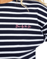 The Born by the Sea Womens Bretton T-Shirt in Navy & White