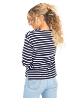 The Born by the Sea Womens Sun Breton T-Shirt in Navy & White