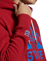 The Superdry Mens Track & Field Classic Hoodie in Chilli Pepper