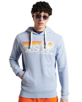 The Superdry Mens Cali Surf Graphic Overhead Hoodie in Forever Blue