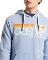 The Superdry Mens Cali Surf Graphic Overhead Hoodie in Forever Blue