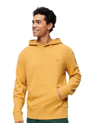 The Superdry Mens Vintage Washed Hoodie in Turmeric Tan Light Brown