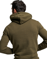 The Superdry Mens Core Logo Hoodie in Black Olive Grit