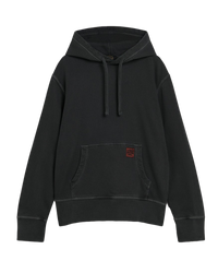 The Superdry Mens Contrast Stitch Relaxed Hoodie in Washed Black