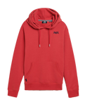 The Superdry Mens Essential Logo Hoodie in Cranberry Crush Red