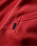 The Superdry Mens Essential Logo Hoodie in Cranberry Crush Red